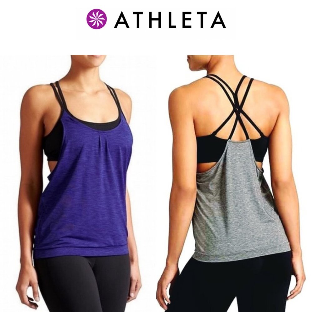 Athleta Blue Mesh Energize Tank
